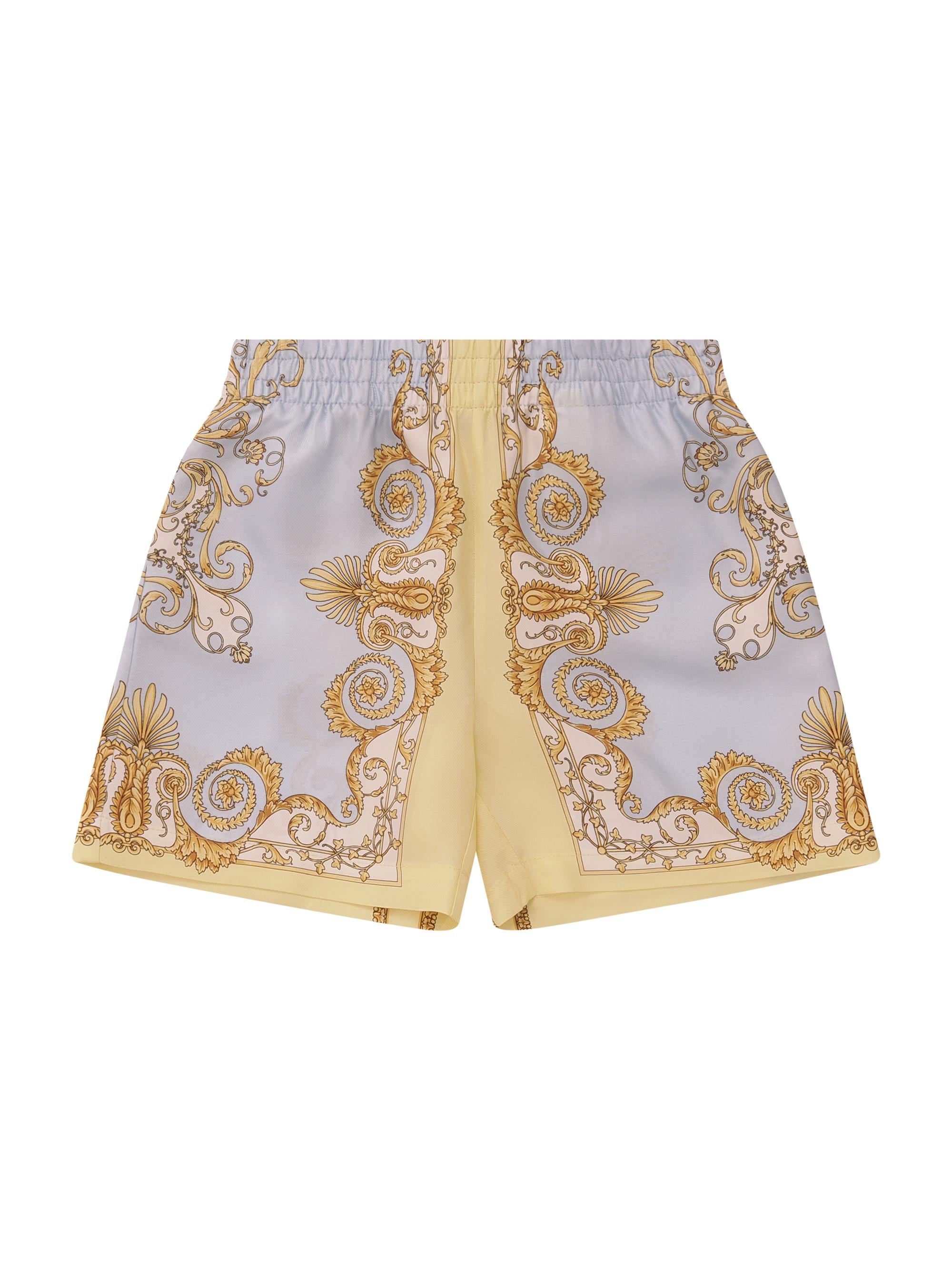 Shorts per neonato Versace Kids bianco con decorazioni oro 10195321A17228 5Y580 VERSACE KIDS