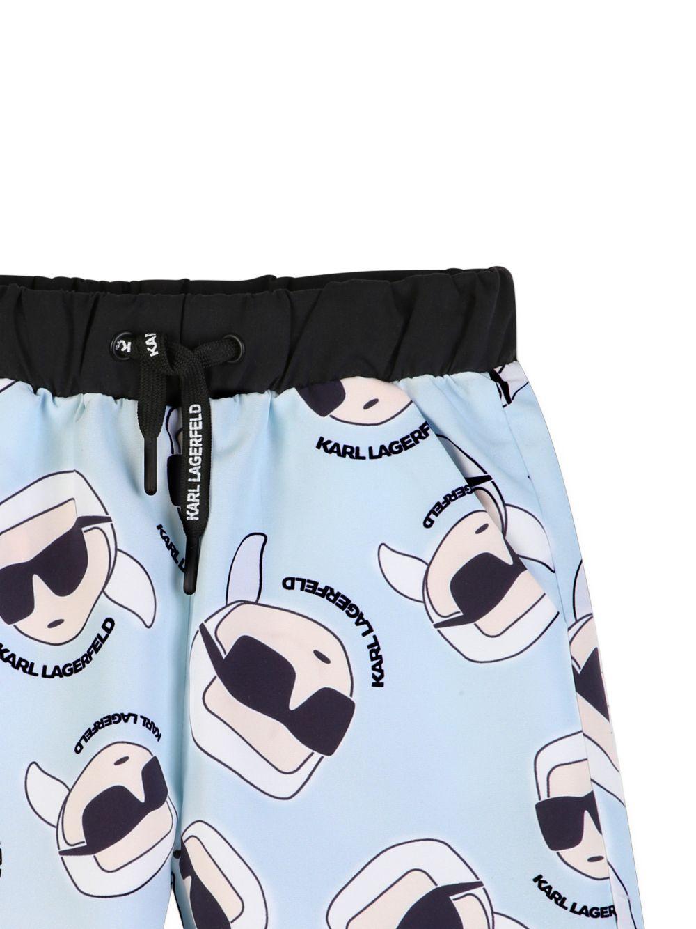 Set due pezzi per neonato Karl Lagerfiel Kids bianco con stampa logo sul davanti Z31067 10P KARL LAGERFELD KIDS