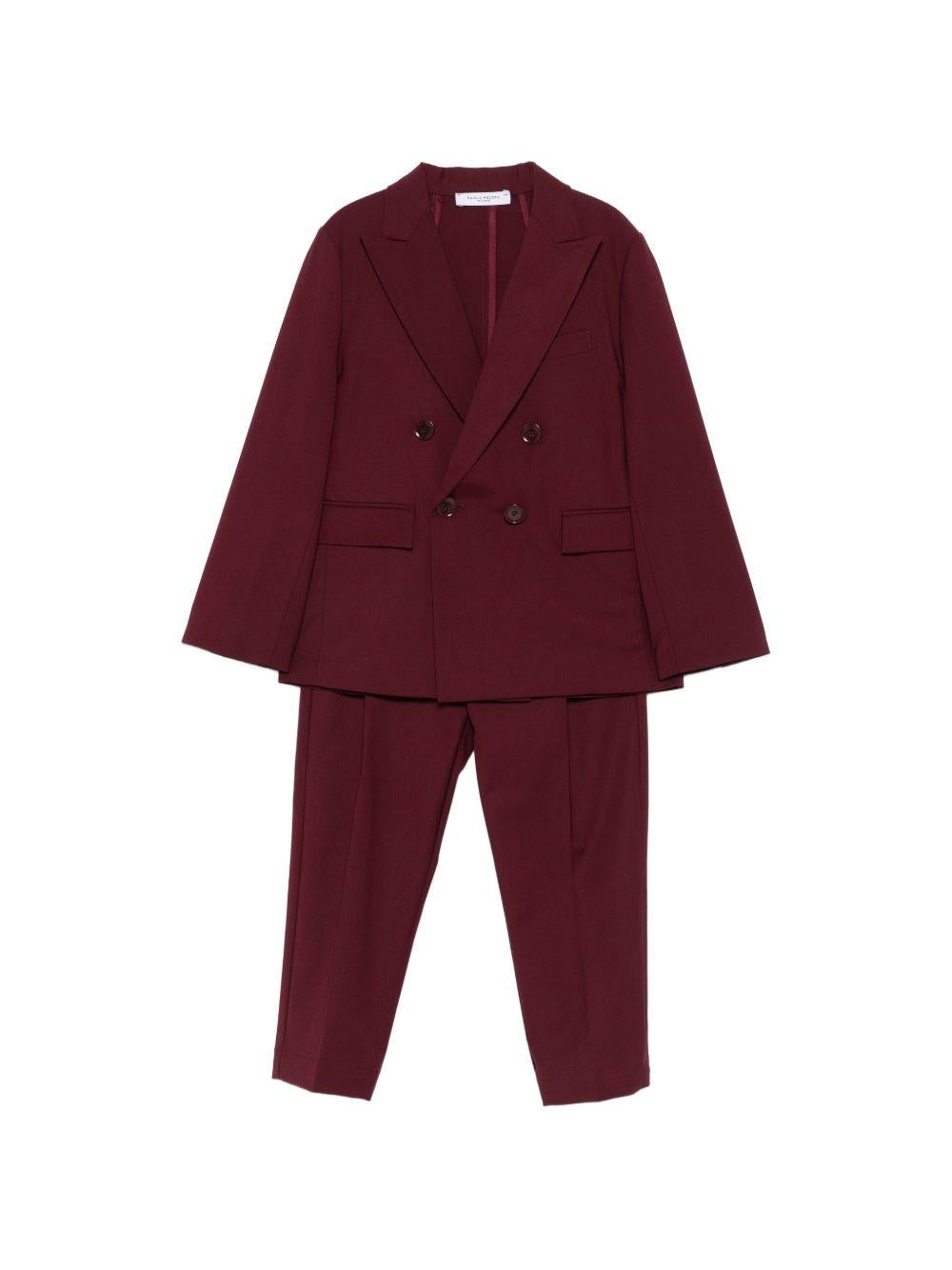 Completo per bambino Paolo Pecora Kids rosso ciliegia modello doppiopetto PP4212 CHERRY PAOLO PECORA KIDS