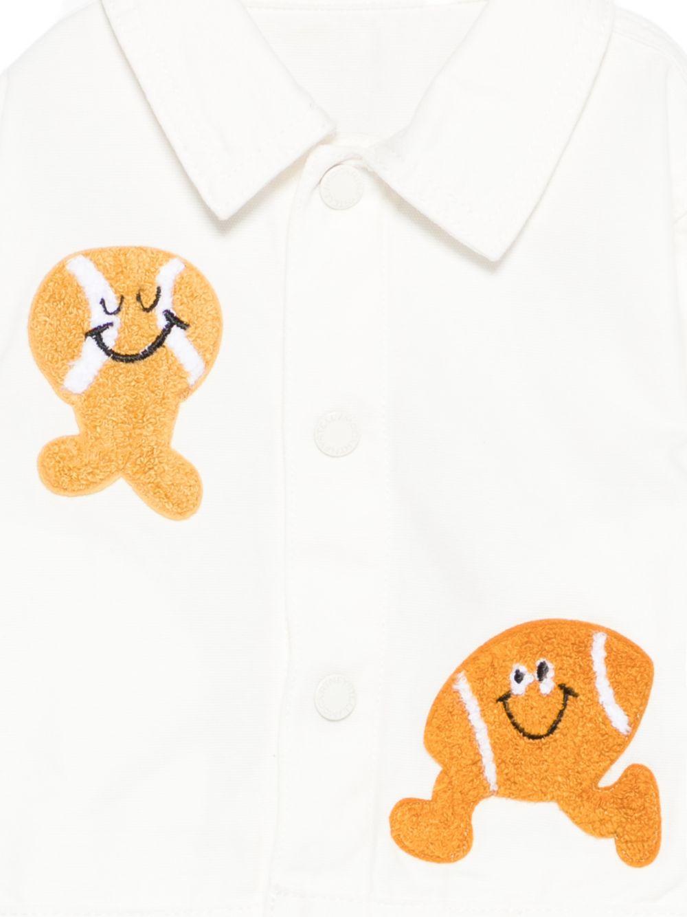 Giacca denim per neonato Stella McCartney Kids bianca con applicazione TY2527 Z2661 101 STELLA McCARTNEY KIDS