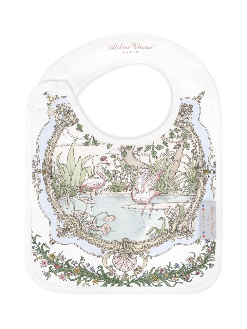 Bavaglino per neonati Atelier Choux bianco con stampa BI-CS-TAO R-U ATELIER CHOUX PARIS