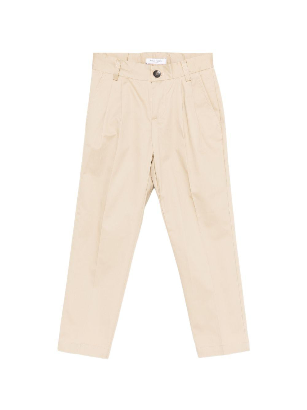 Pantaloni per bambino Paolo Pecora Kids beige con pieghe PP4247 BEIGS PAOLO PECORA KIDS