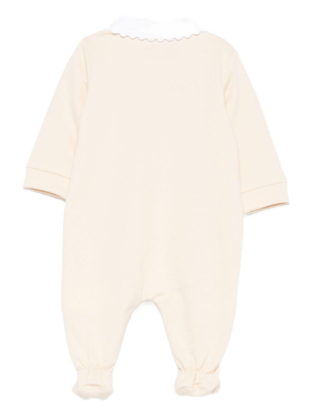 Tutina per neonati Moschino Kids beige con ricamo Teddy Bear MUY08NLCA60 20404 MOSCHINO KIDS