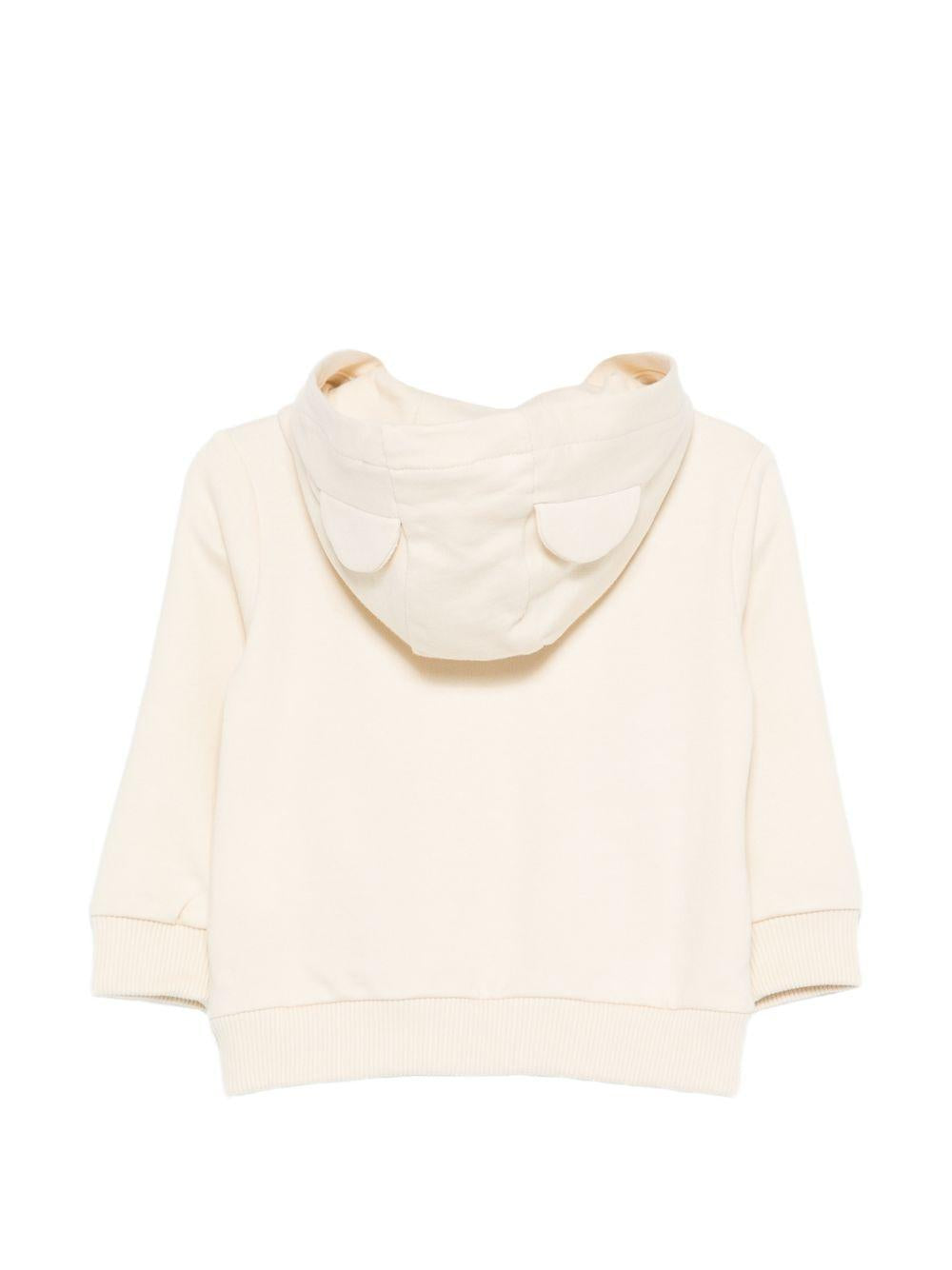 Felpa per neonati Moschino Kids beige con stampa Teddy Bear MUF067LCA19 20404 MOSCHINO KIDS