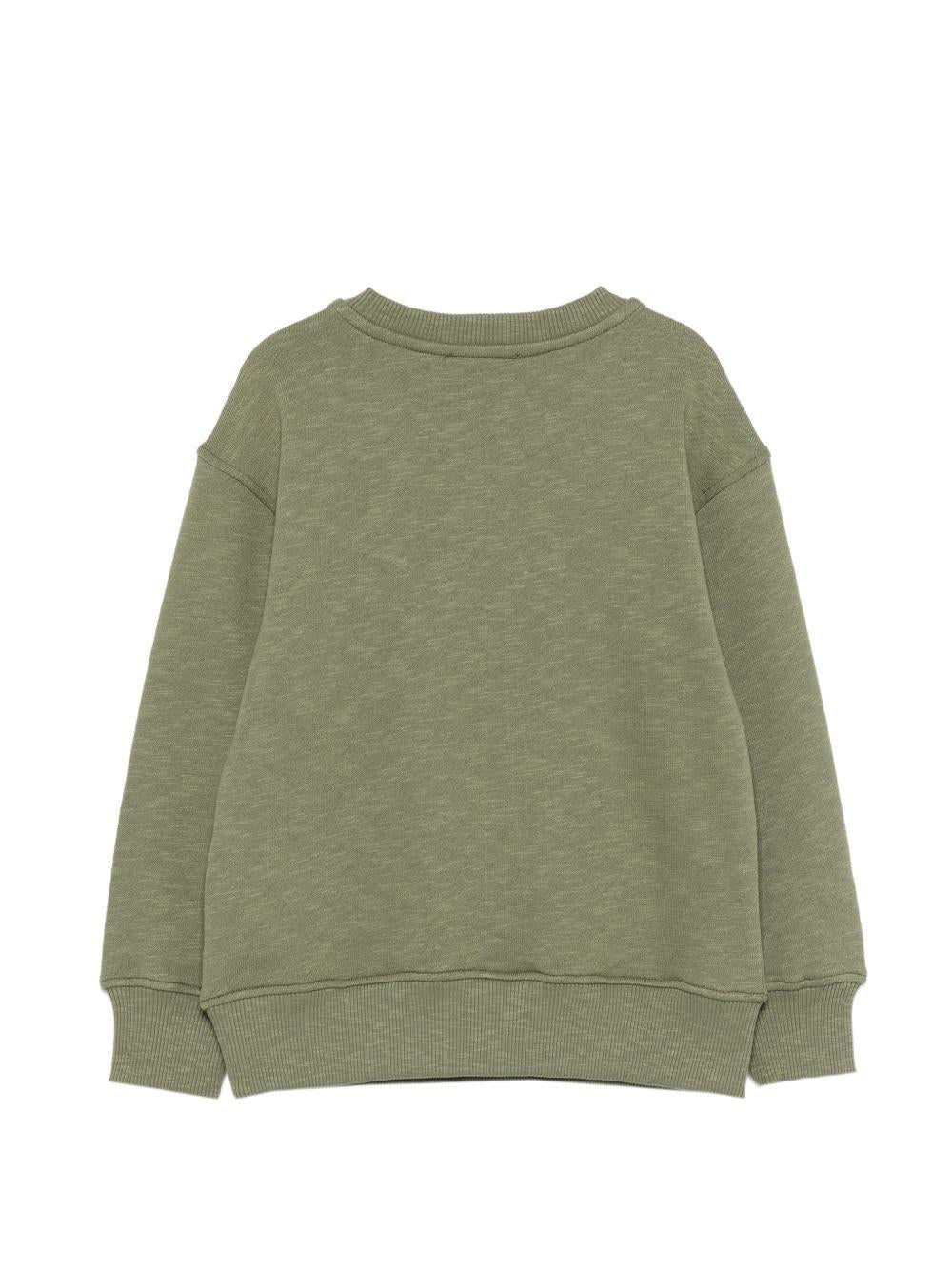 Felpa per bambino Moschino Kids verde oliva con stampa orsetto HUF09LLCA88 30037 MOSCHINO KIDS