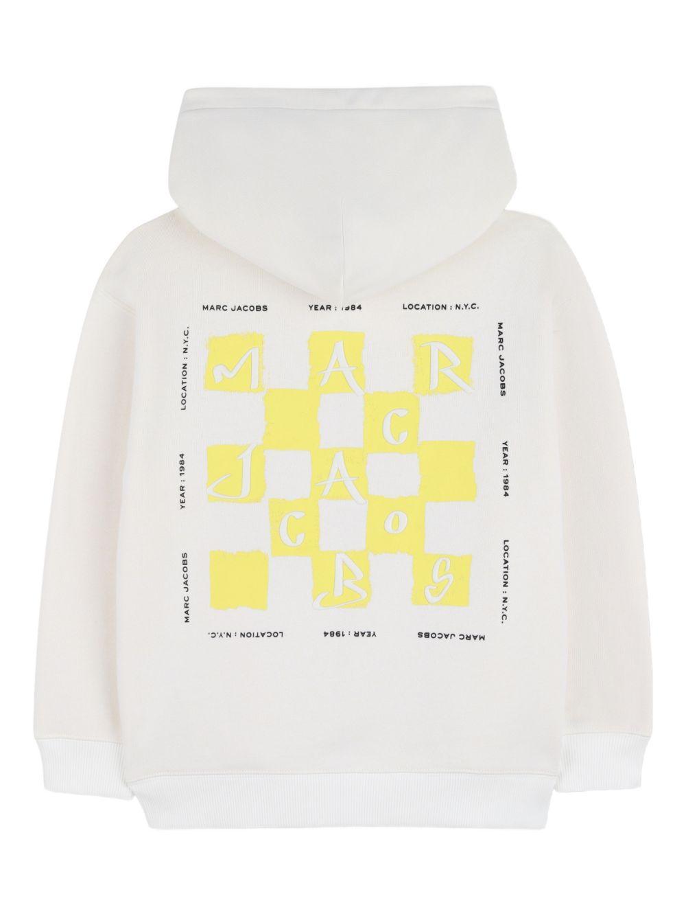 Felpa per bambino The Marc Jacobs Kids bianca con cappuccio a contrasto W60776 N05 THE MARC JACOBS KIDS