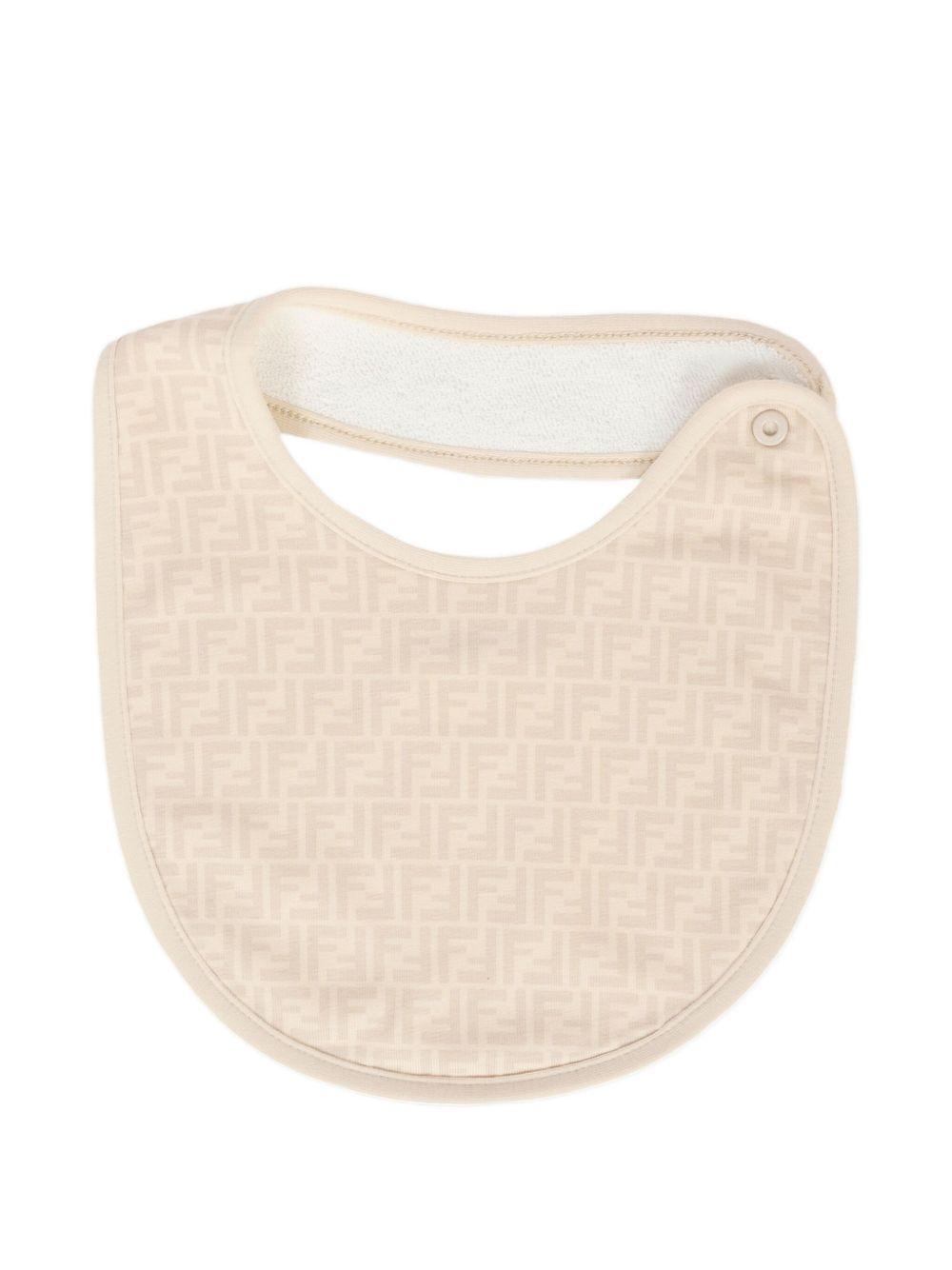 Bavaglini per neonati Fendi Kids beige con motivo con logo FF BUJ307 ST8 F19J5 FENDI KIDS