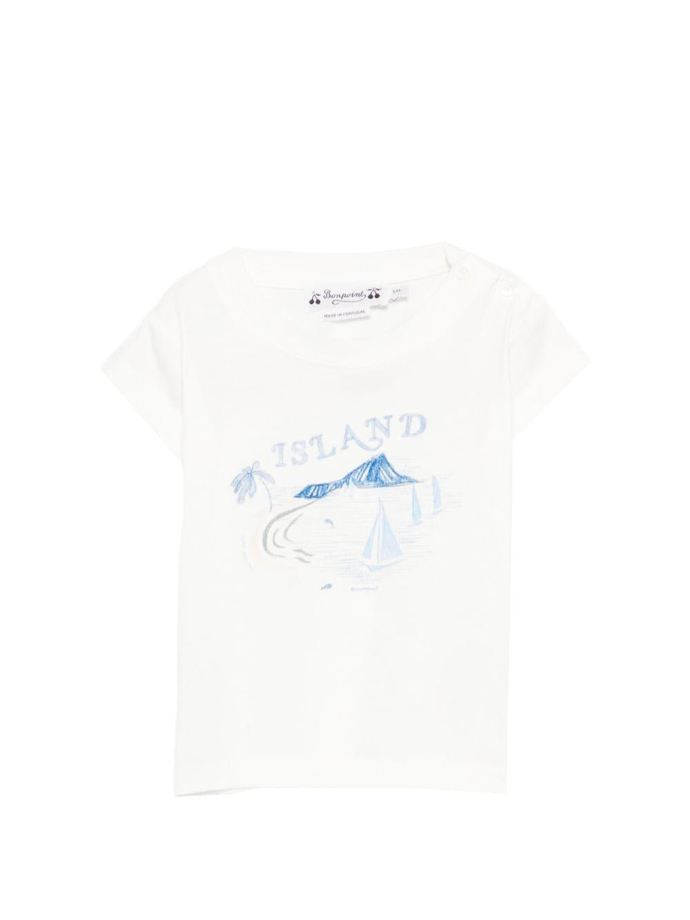 T-shirt Tom per neonato Bonpoint bianco con stampa grafica sul davanti S06YTSK00006 102 BONPOINT