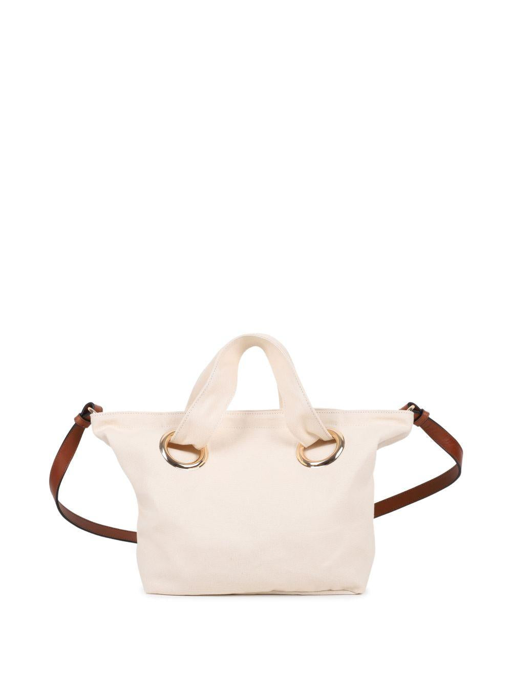 Borsa tote per bambina Chloé Kids beige con logo ricamato sul davanti C20872 148 CHLOE' KIDS