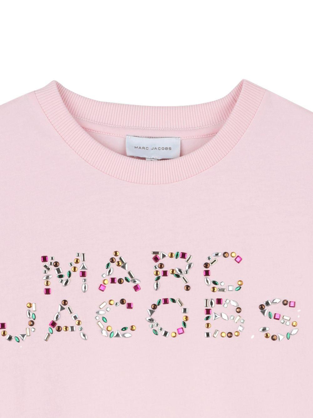 T-shirt per bambina The Marc Jacobs Kids rosa con stampa logo W60746 475 THE MARC JACOBS KIDS