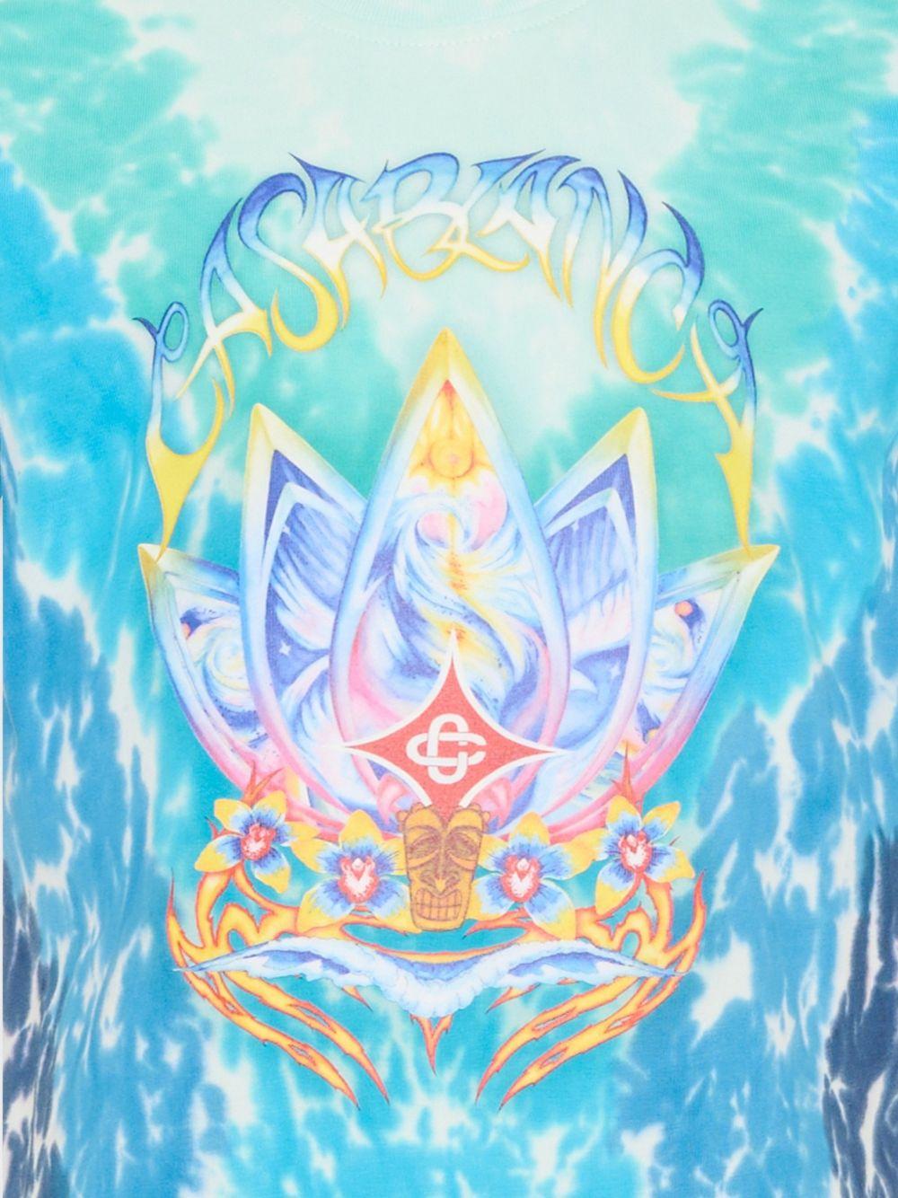 T-shirt da bambino Casablanca Kids blucon fantasia tie dye KSP26JTS03804 SURF LOTUS CASABLANCA KIDS