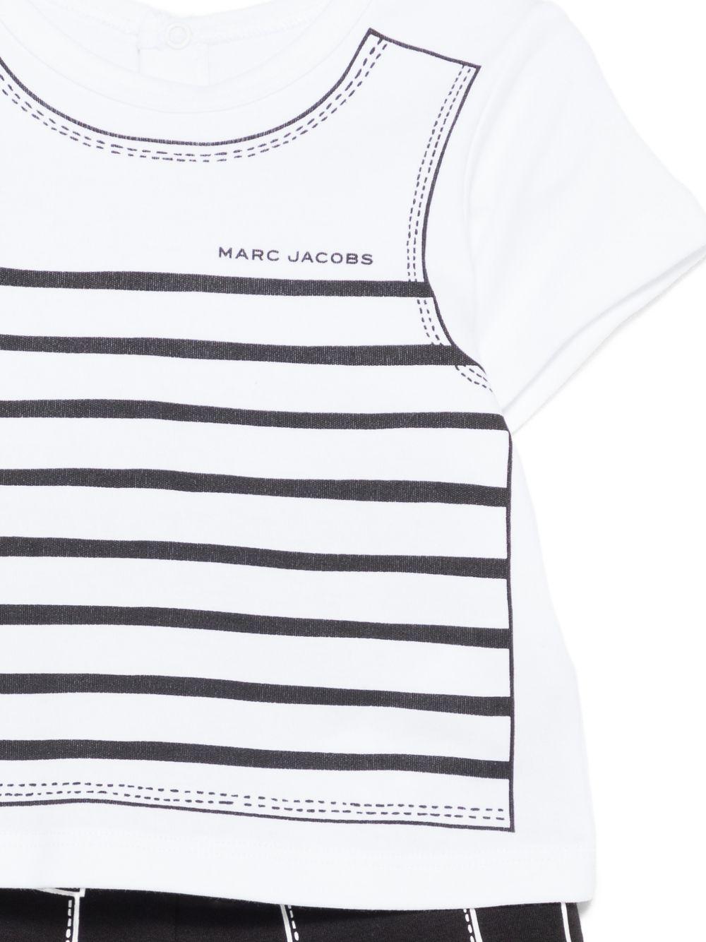 Completo t-shirt e shorts per neonato The Marc Jacobs Kids bianco e nero con disegno canotta W60815 09B THE MARC JACOBS KIDS