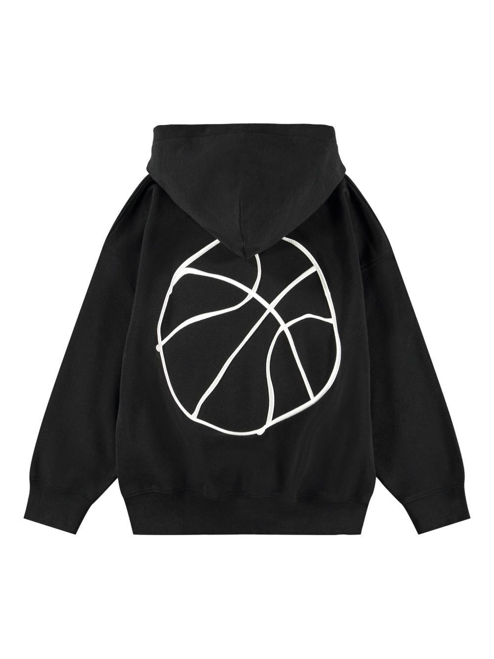 Felpa Marley per bambino Molo nera con stampa basketball 1S26J302 0099 MOLO