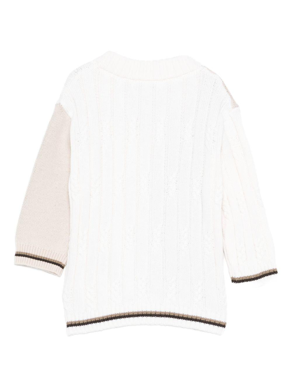 Cardigan per neonati Fendi Kids beige con ricamo orsetto BUG208 AVVX F1UCS FENDI KIDS