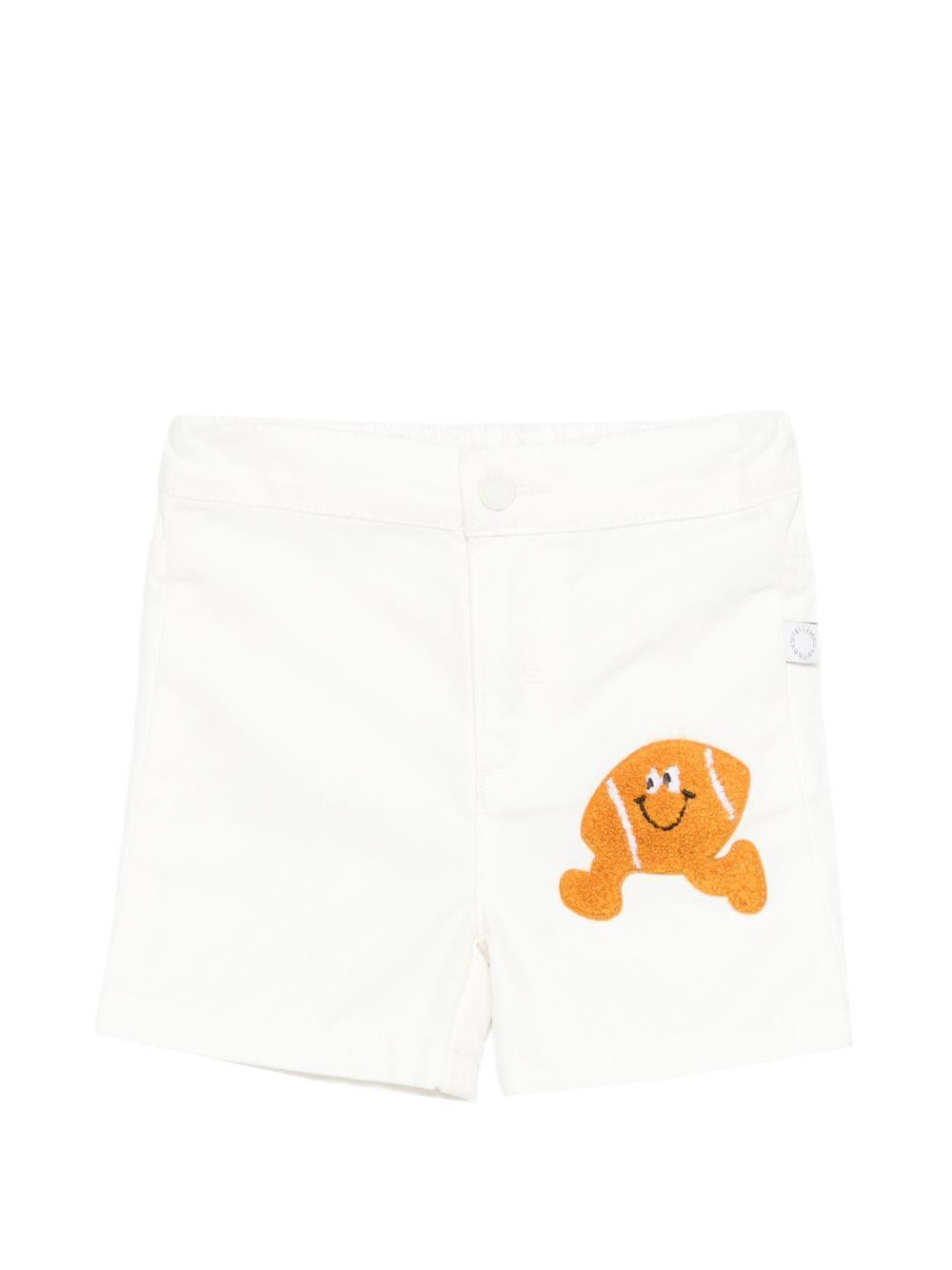 Shorts per neonato Stella McCartney Kids bianco con applicazione TY6649 Z2661 101 STELLA McCARTNEY KIDS