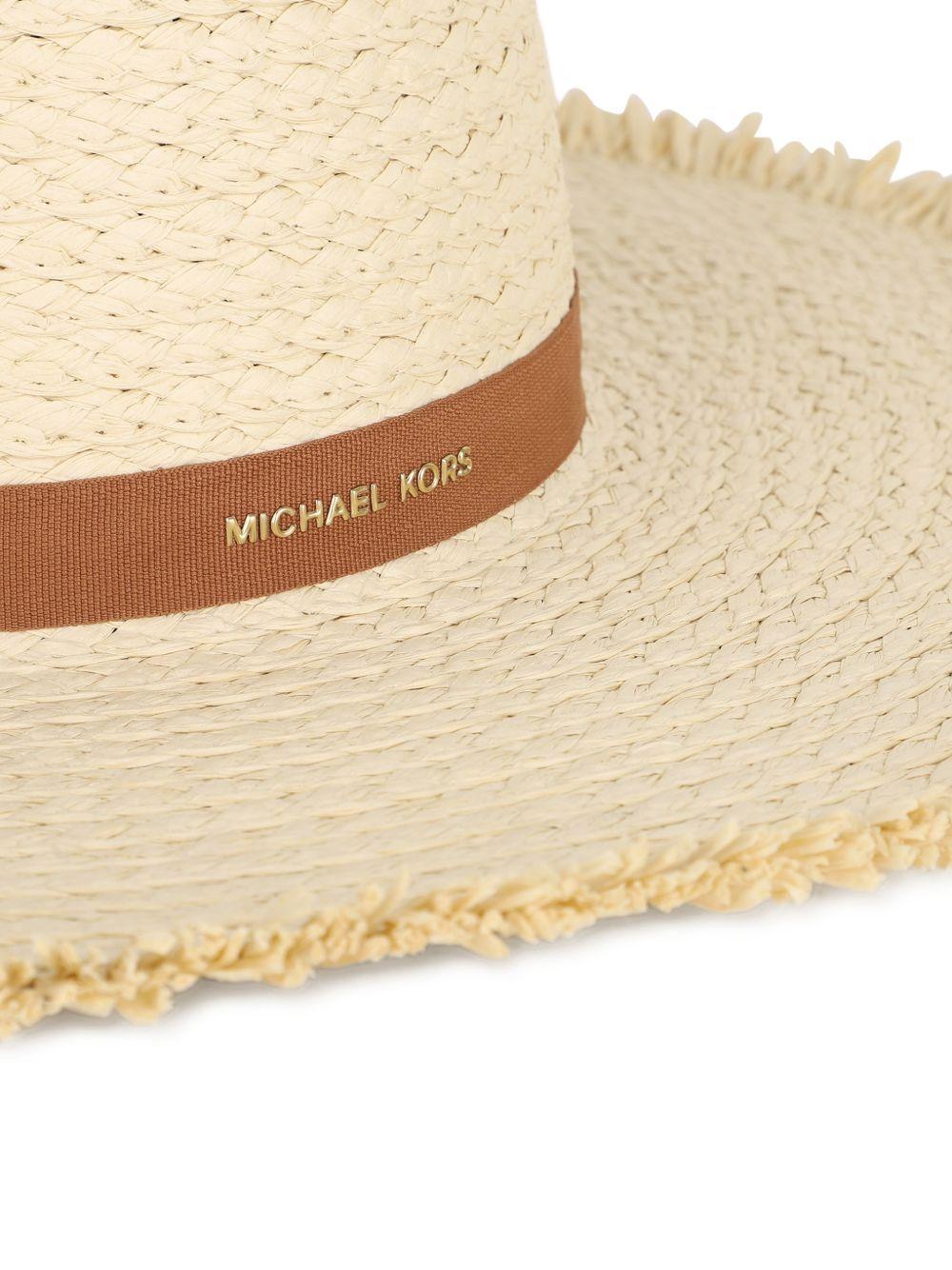 Cappello estivo per bambina Michael Kors Kids beige con frange R30627 117 MICHAEL KORS KIDS