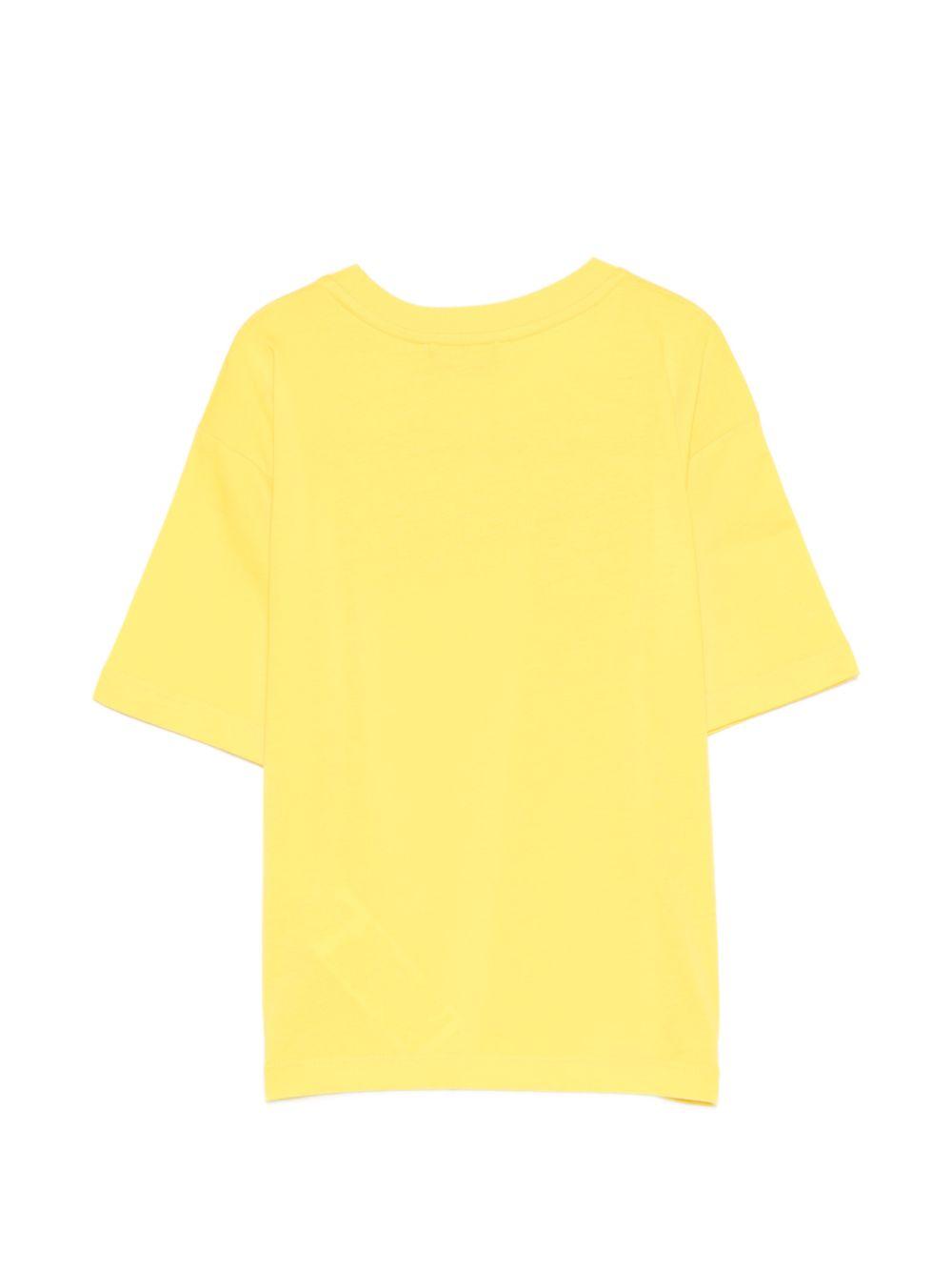 T-shirt per bambini Moschino Kids gialla con logo sul davanti HUM05QLAA24 50577 MOSCHINO KIDS