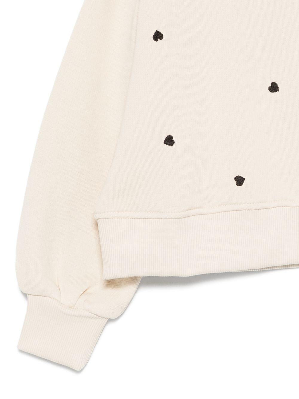 Felpa per bambina Molo beige con stampa cuori 2S26J202 9536 MOLO