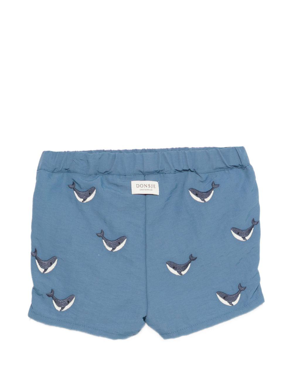 Costume per neonato Donsje blu con ricamo balene all-over 4117302 00185 DONSJE