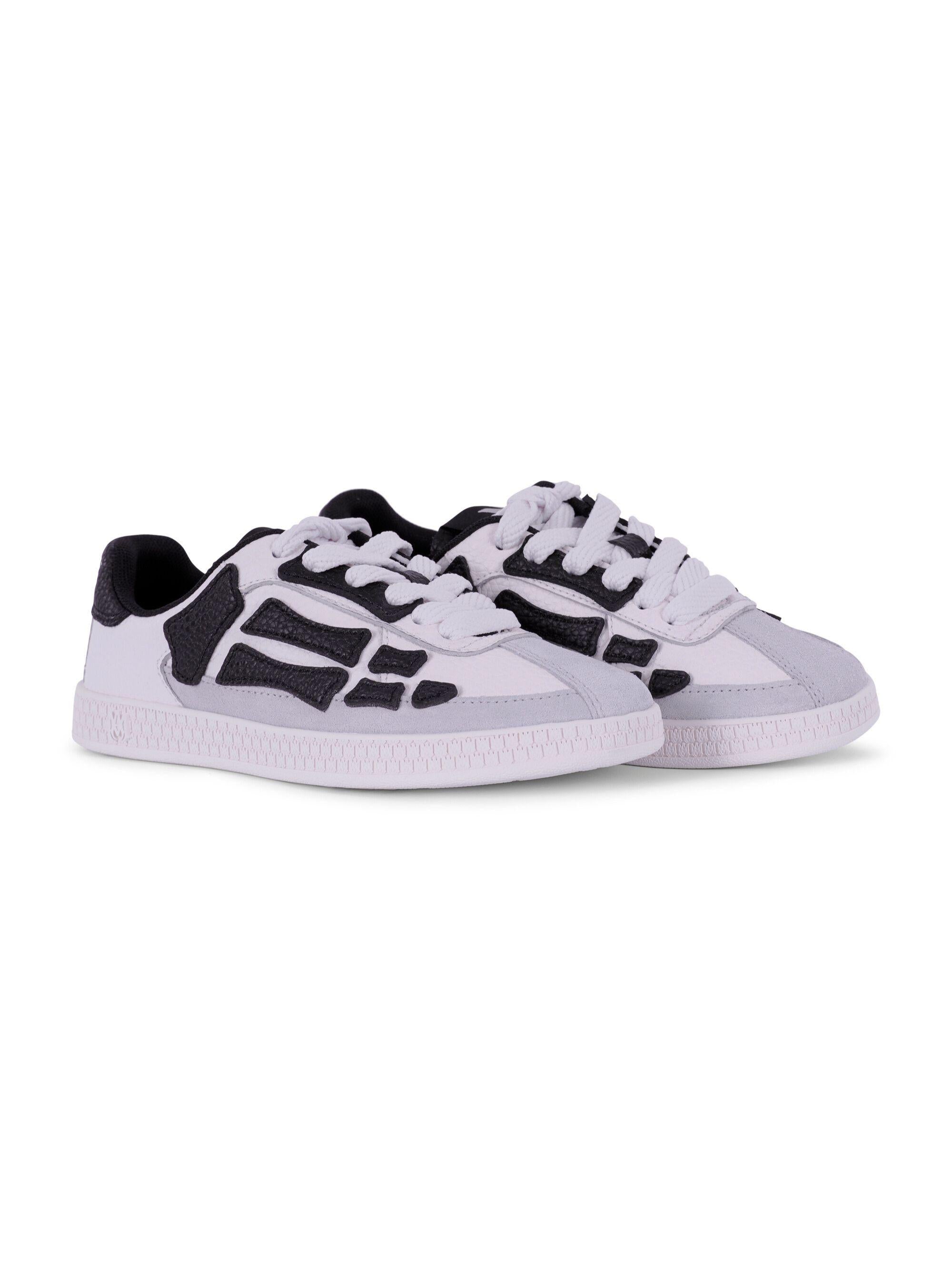 Sneakers Pacific Bones per bambino Amiri Kids bianche e nere con suola in rilievo ACSNSN1006 001 AMIRI