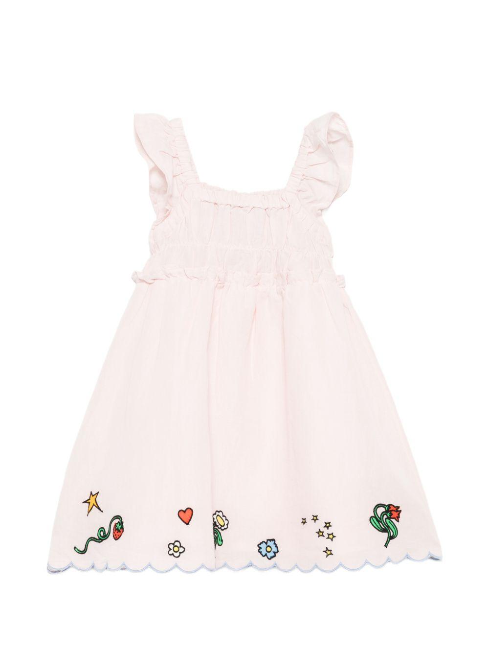 Abito per bambina Stella McCartney Kids rosa con ricami floreali TY1E22 Z0138 51R STELLA McCARTNEY KIDS