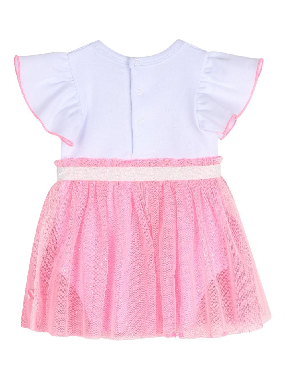 Abito per neonata Billieblush bianco con gonna in tulle U21815 44L BILLIEBLUSH