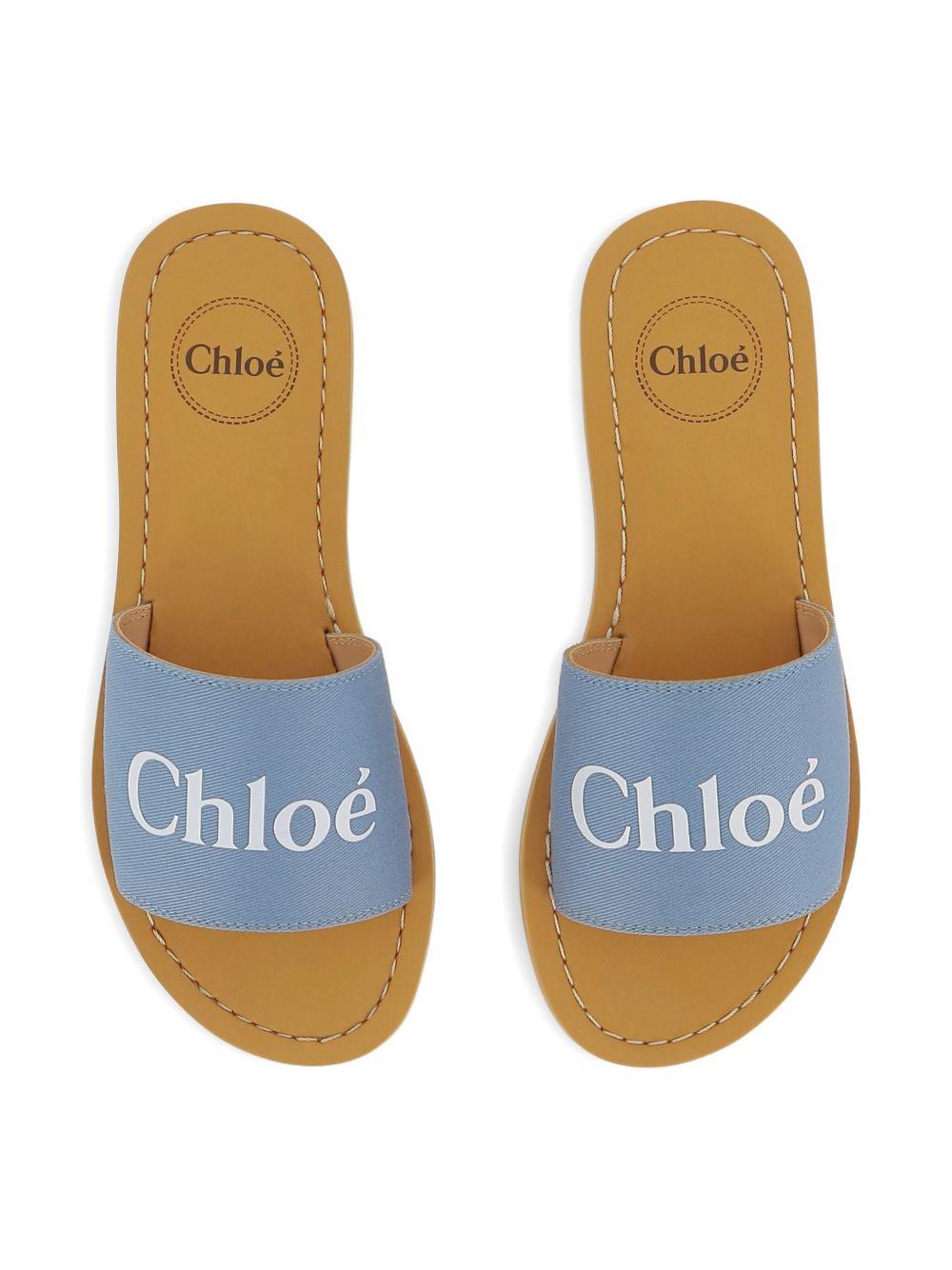 Sandali per bambina Chloé Kids Woody azzurri con logo C20881 821 CHLOE' KIDS