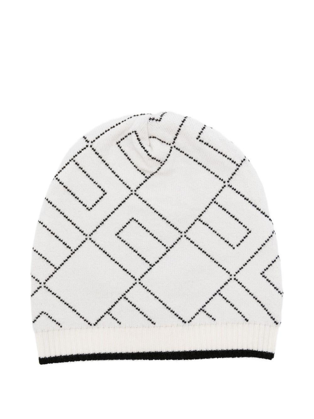 Berretto per neonata Elisabetta Franchi La Mia Bambina bianco con monogramma ENCP074CFL229 D759 ElISABETTA FRANCHI