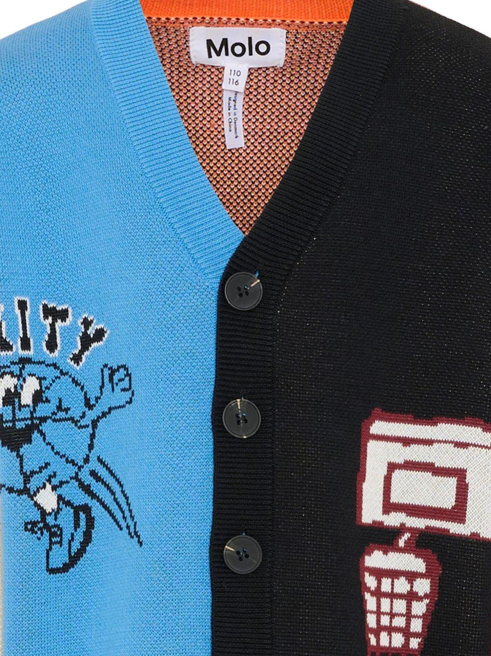 Cardigan Burt per bambino Molo multicolor con motivo basketball 1S26K301 9864 MOLO