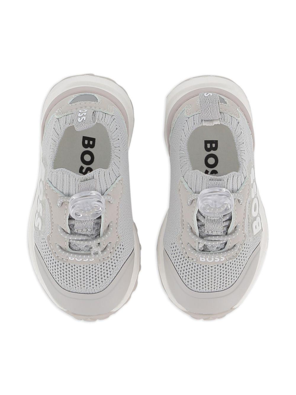 Sneakers per bambino Boss Kids grigie con dettaglio logo J52828 01F BOSS KIDS