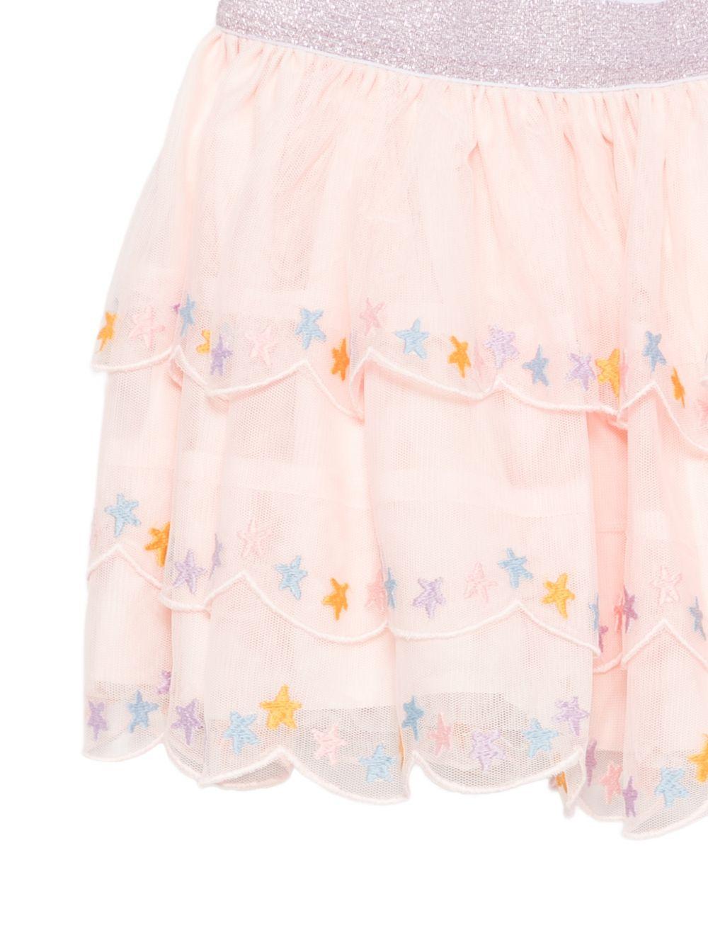 Gonna per bambina Stella McCartney Kids rosa con ricamo stelle TY7A31 Z1119 503 STELLA McCARTNEY KIDS
