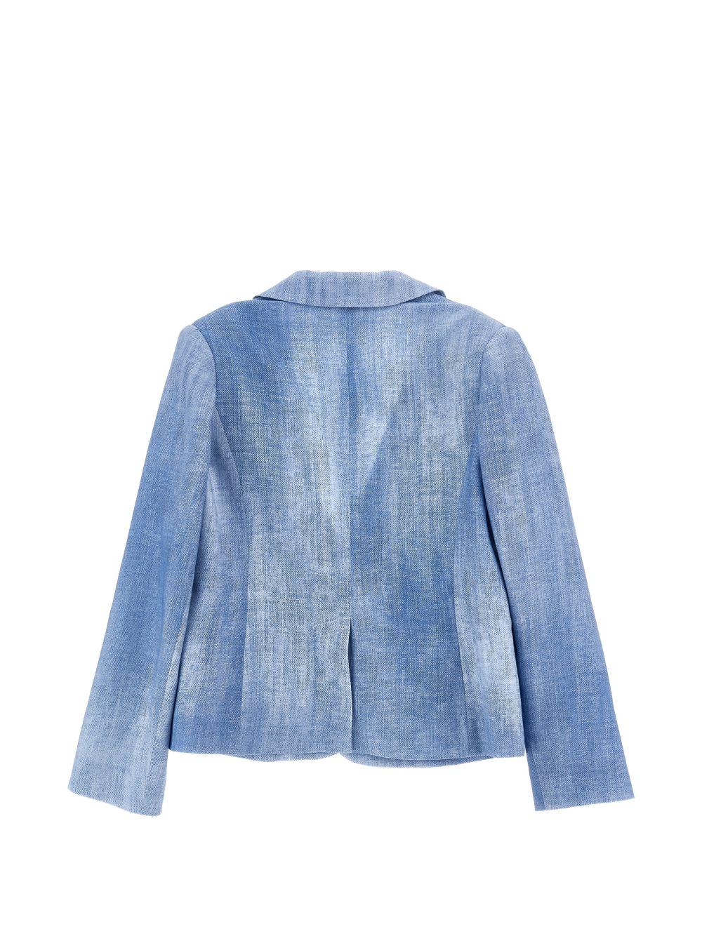 Giacca per bambina Ermanno Scervino Junior azzurra con revers classici Z1G101 7366 0062 ERMANNO SCERVINO JUNIOR