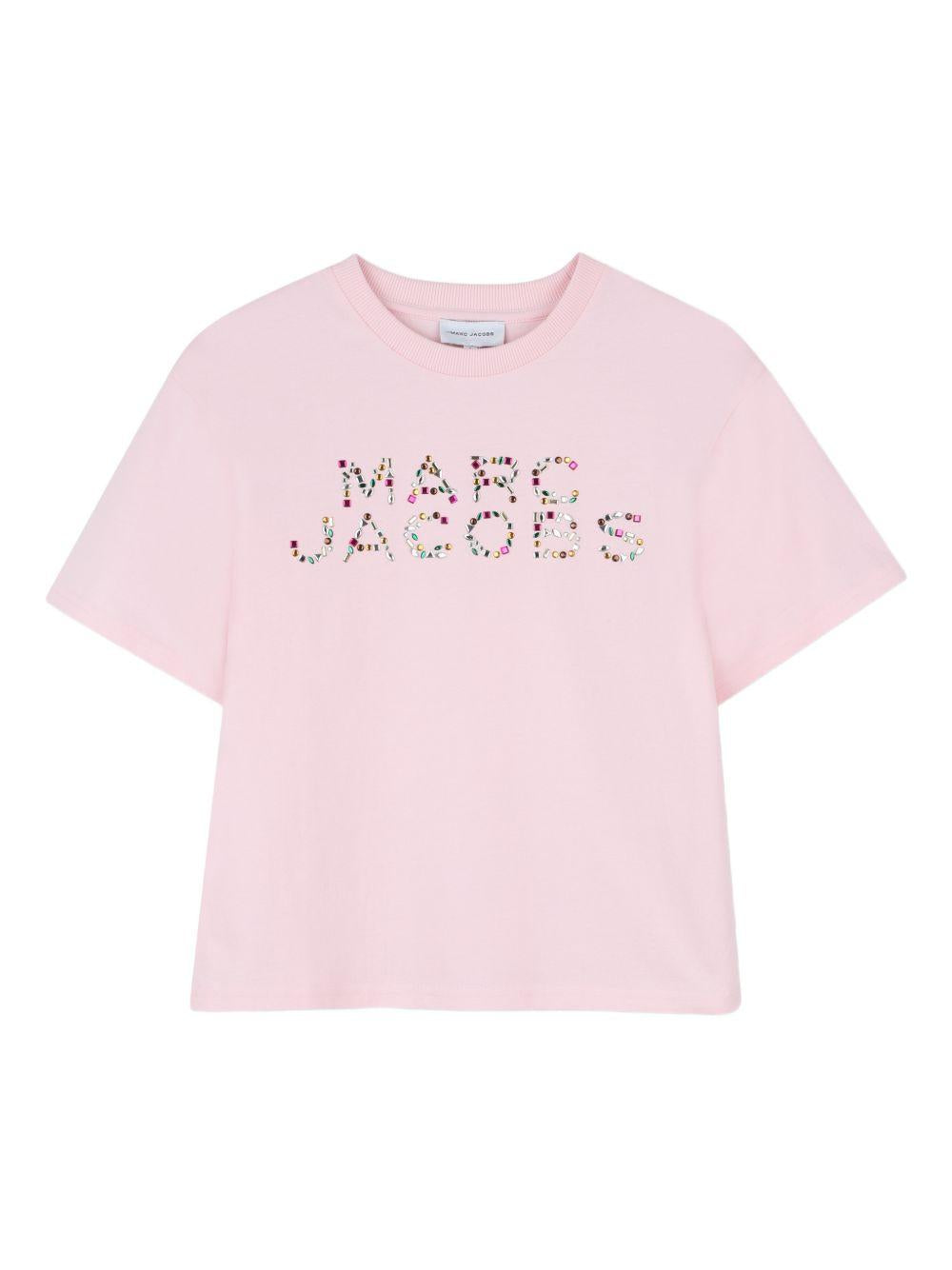 T-shirt per bambina The Marc Jacobs Kids rosa con stampa logo W60746 475 THE MARC JACOBS KIDS
