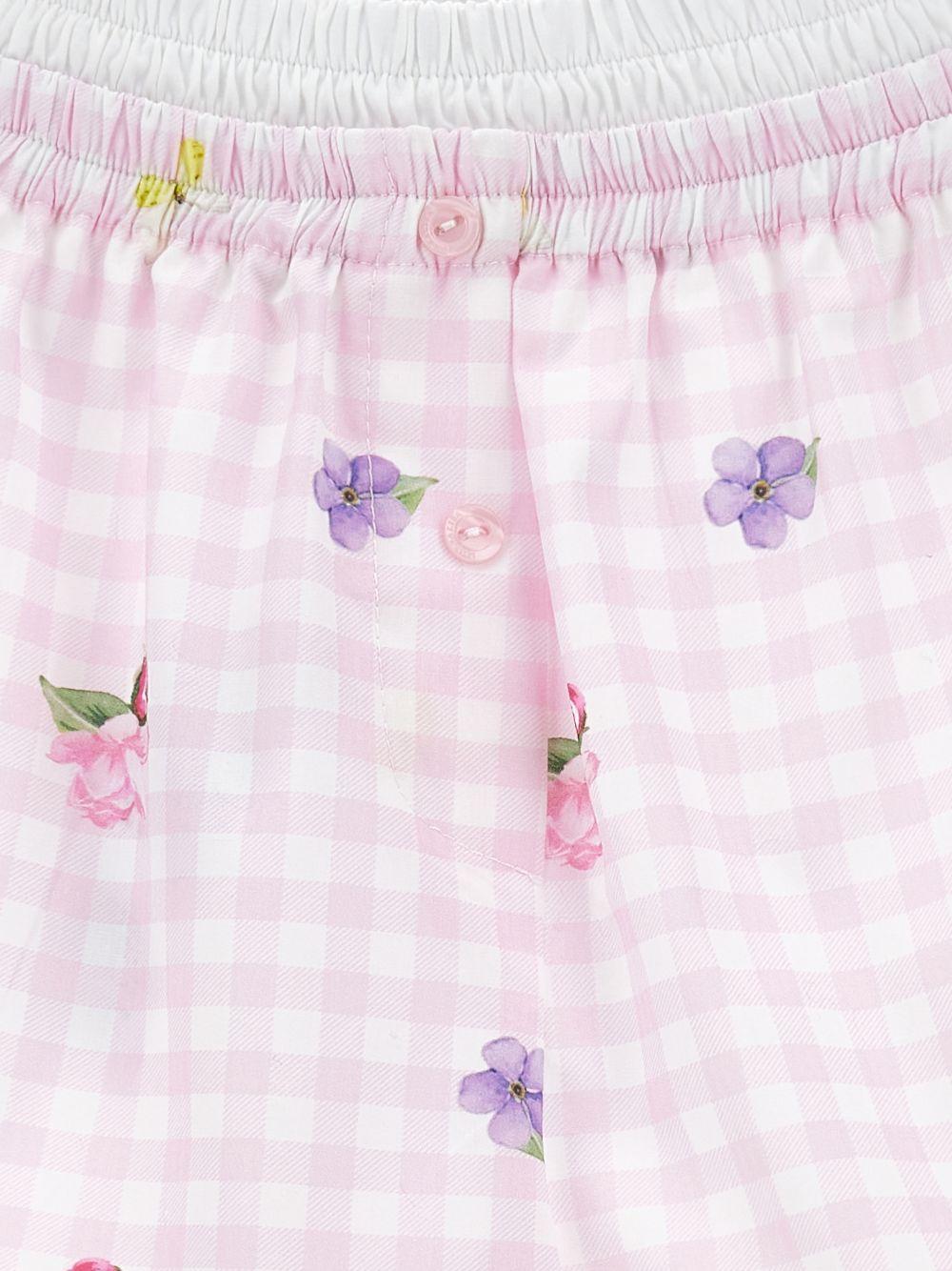 Shorts per bambina Monnalisa rosa e bianco a quadretti 11G409 7620 0090 MONNALISA