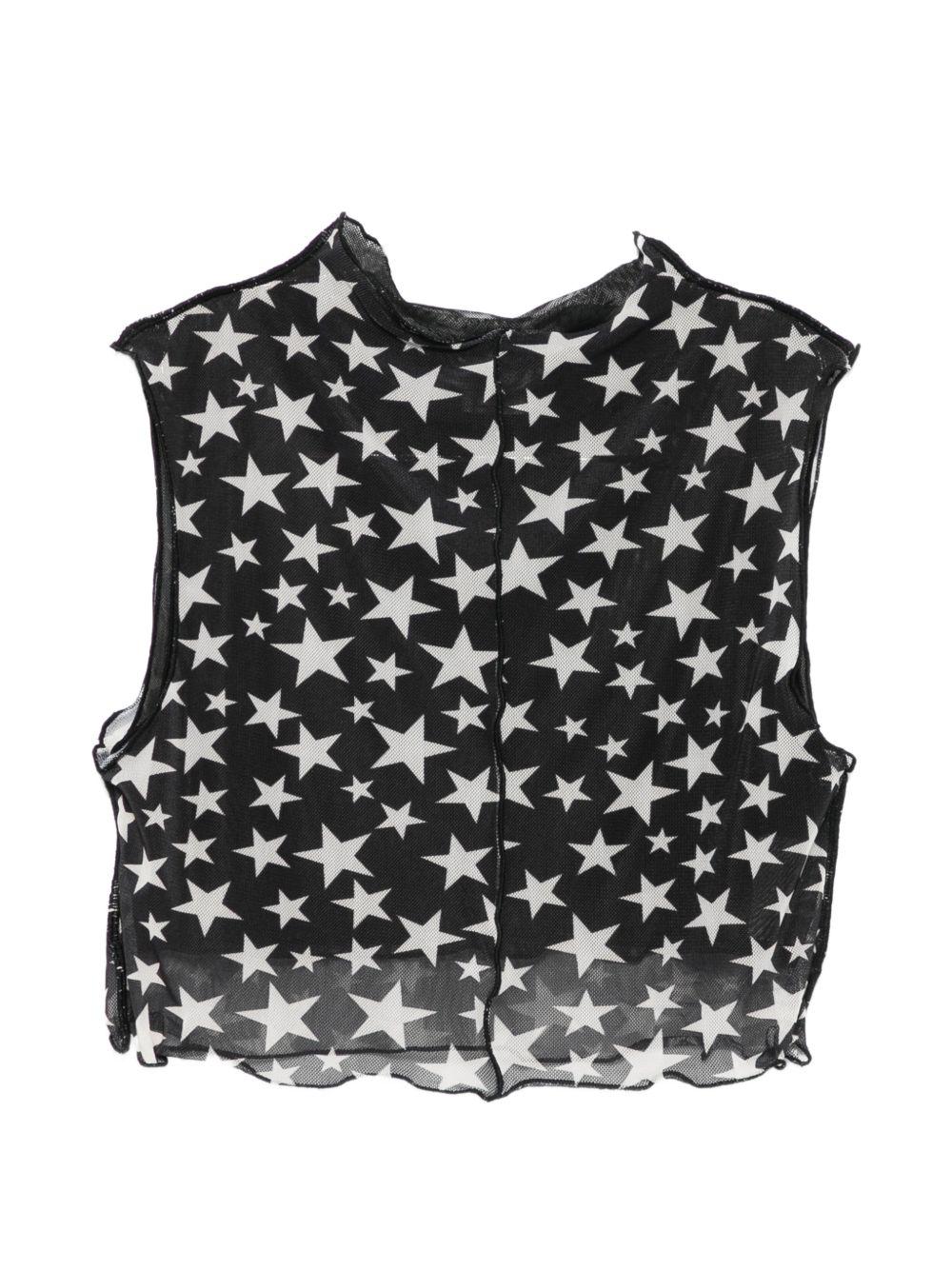Top per bambina Stella McCartney Kids nero con stampa stelle all-over TY8C52 Z3483 930AV STELLA McCARTNEY KIDS