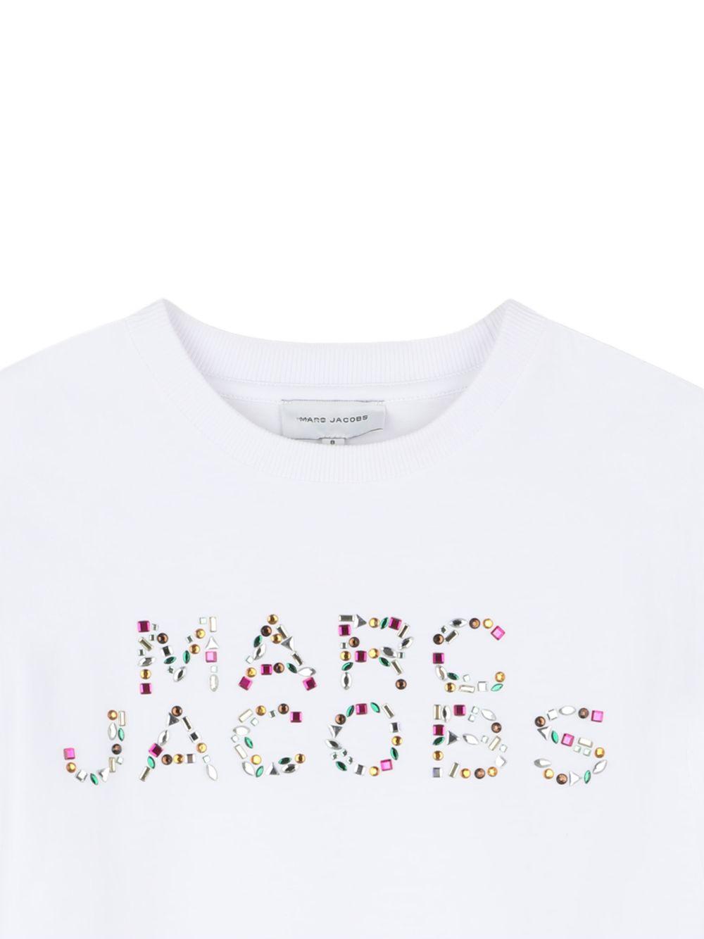 T-shirt per bambina The Marc Jacobs Kids bianca con stampa logo W60746 10P THE MARC JACOBS KIDS