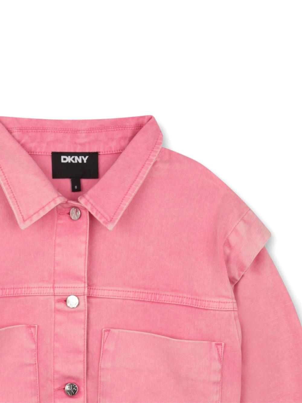 Giubbino per bambina DKNY Kids rosa con colletto D62687 48K DKNY