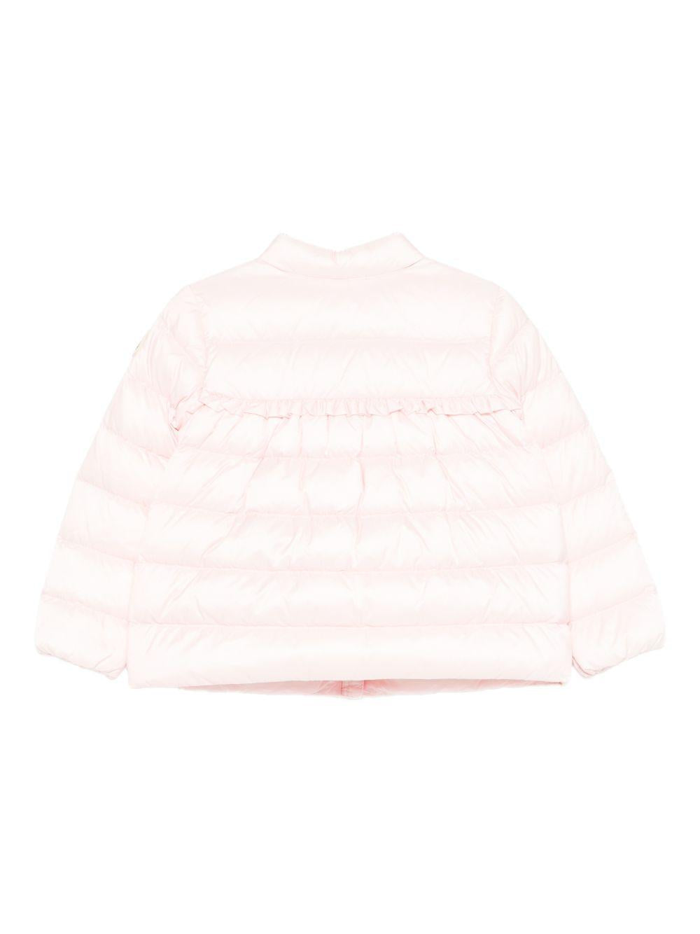 Piumino Nazife per neonata Moncler Enfant rosa con finiture con ruches L19511A00008597YF 503 MONCLER ENFANT