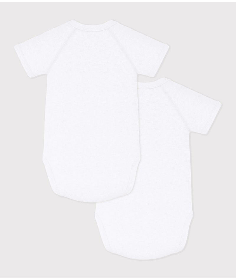 Set di due body per neonati Petit Bateau bianchi con manica corta 54220 00 PETIT BATEAU