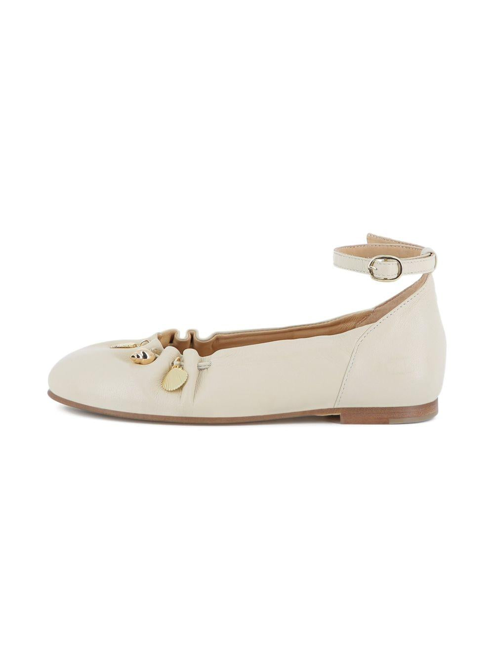 Ballerine per bambina Chloé Kids écru con ciondolo C20883 117 CHLOE' KIDS