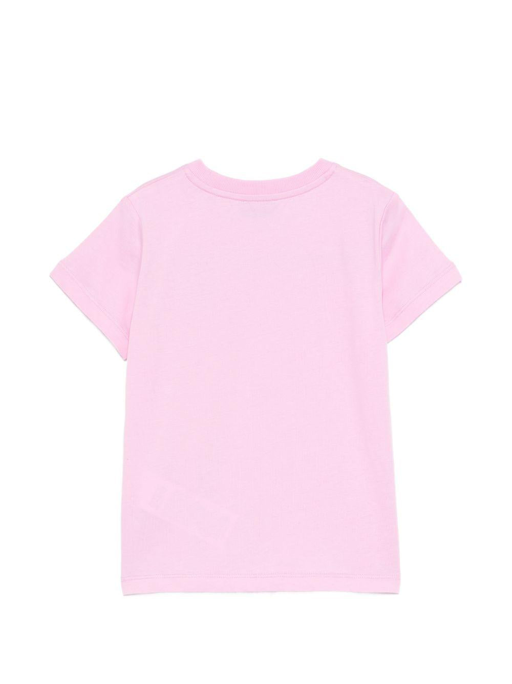 T-shirt per bambina Moschino Kids rosa con ricamo Teddy Bear HAM03PLAA02 51473 MOSCHINO KIDS