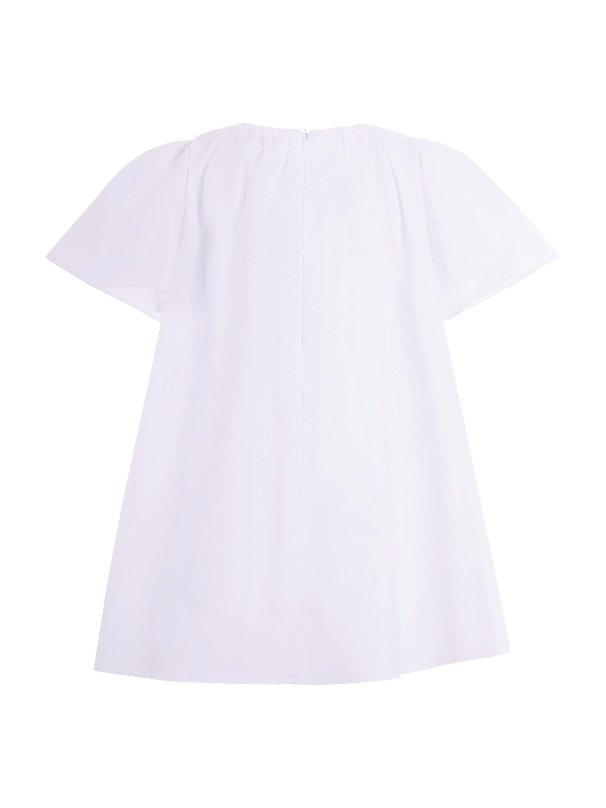 Abito per bambina Balmain Kids bianco con corpetto arricciato BY1C91 P0562 100 BALMAIN KIDS