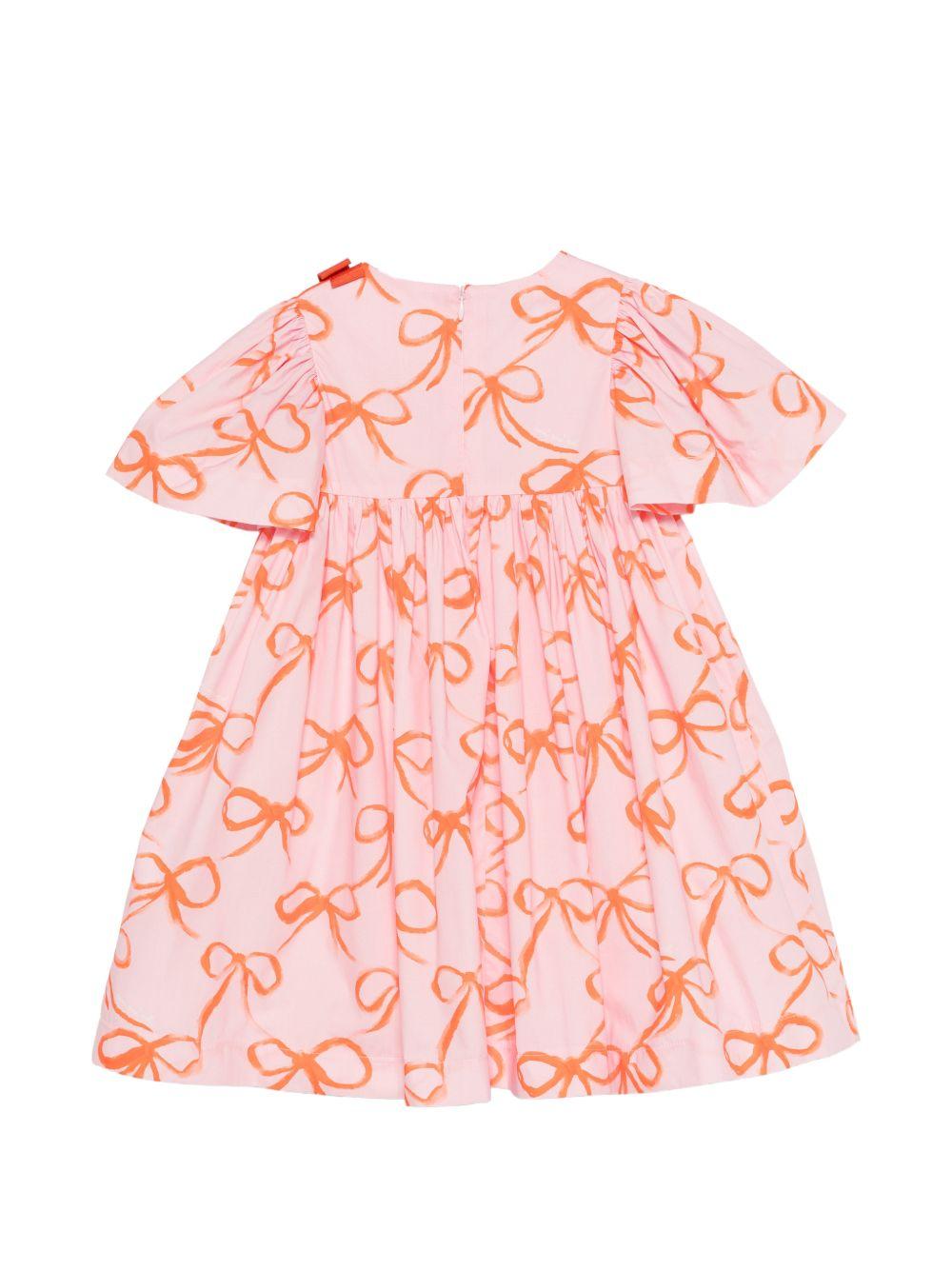 Abito per bambina Mi Mi Sol rosa con stampa fiocco MFAB763V1TS1116 PNK MIMISOL