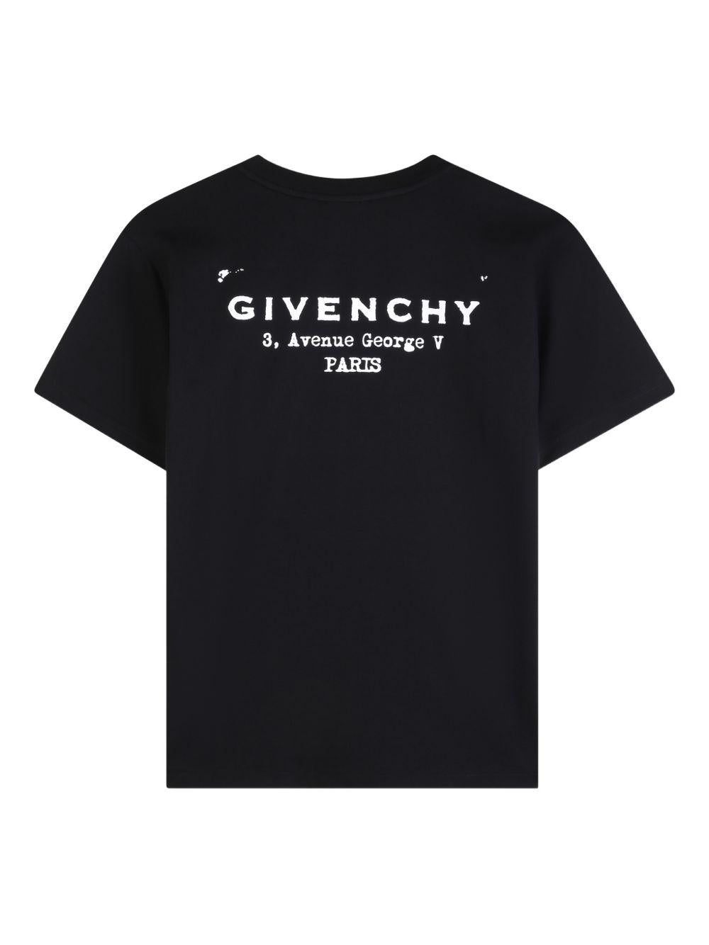 T-shirt per bambino Givenchy Kids nera con stampa logo sul davanti H31075 09B GIVENCHY KIDS