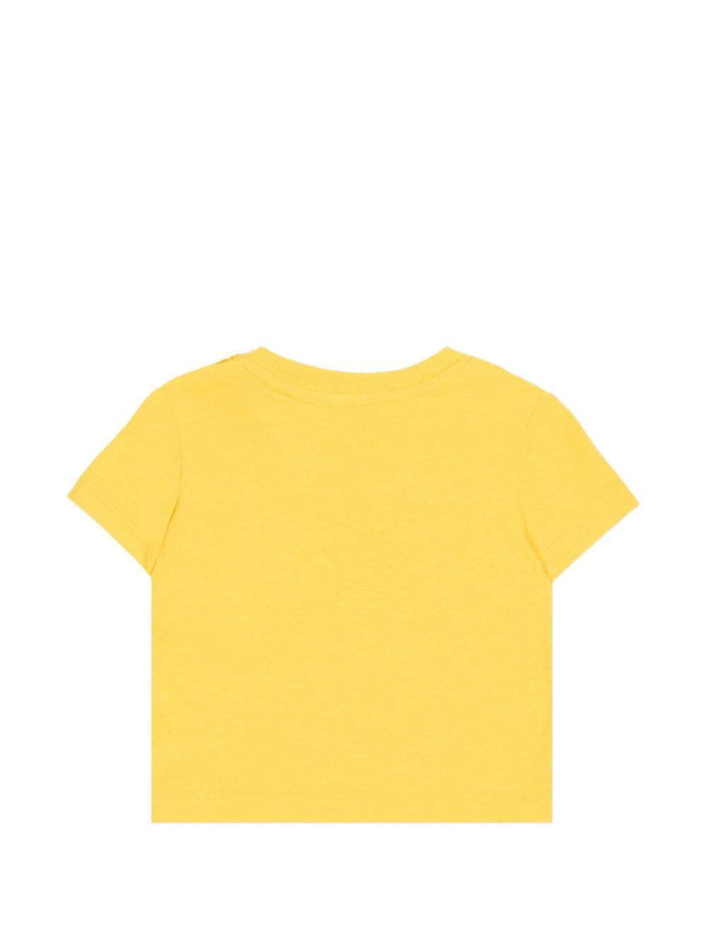 T-shirt per neonati Moschino Kids gialla con logo sul davanti MXM047LAA02 50577 MOSCHINO KIDS