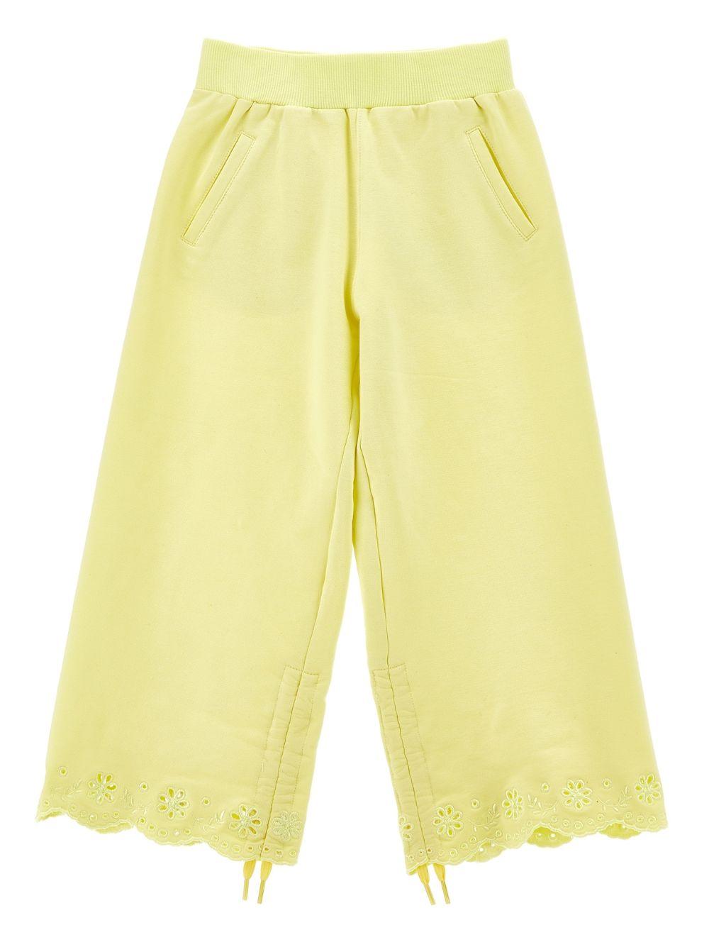 Pantaloni per bambina Monnalisa giallo con orlo con coulisse 17G400 7014 0014 MONNALISA