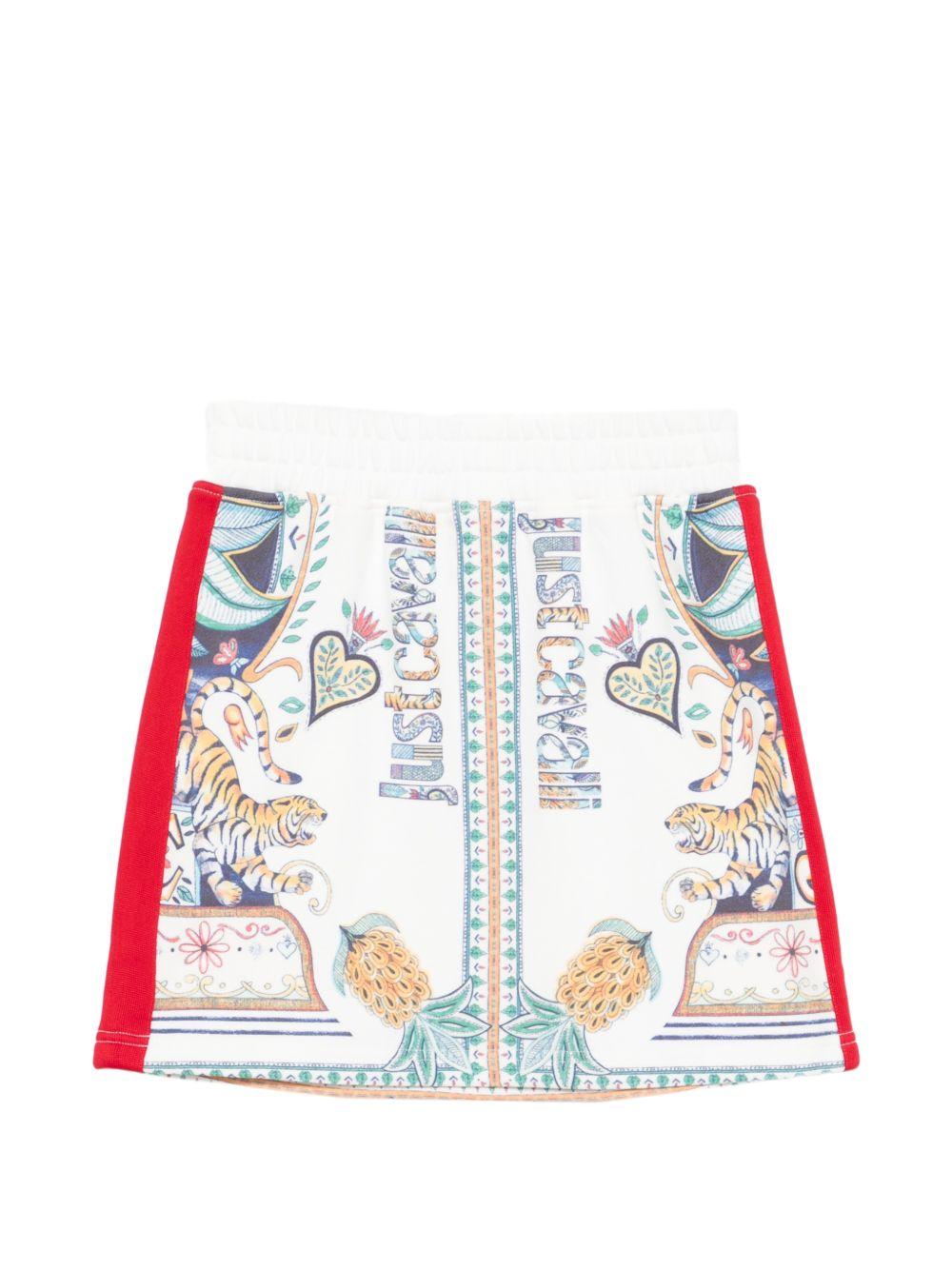 Gonna per bambina Just Cavalli Kids bianca con stampa JGP26150GO PALM PRISTINE JUST CAVALLI KIDS