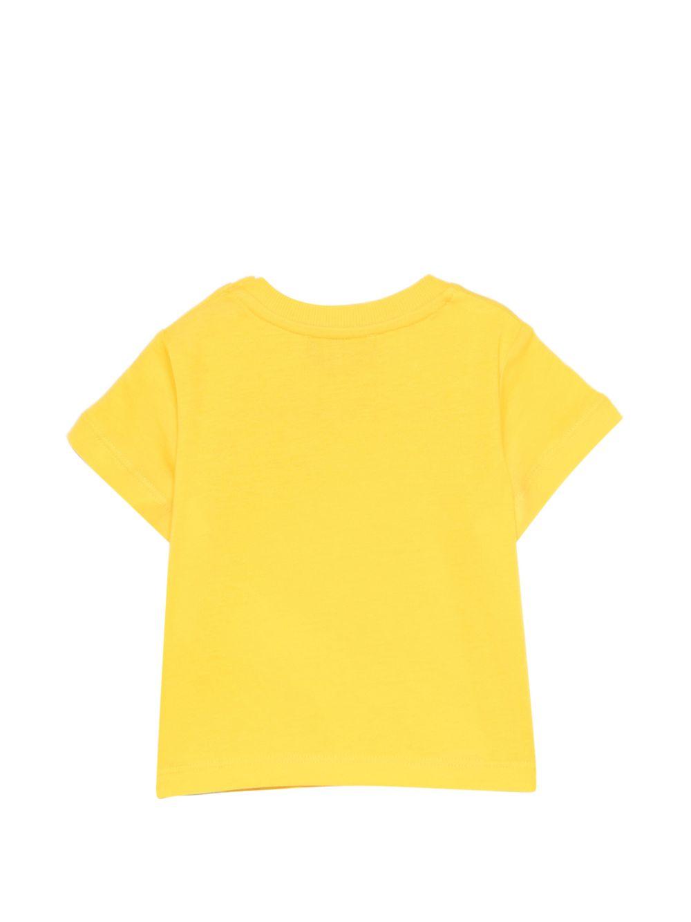 T-shirt per neonati Moschino Kids gialla con Teddy Bear ricamato MVM047LAA24 50577 MOSCHINO KIDS