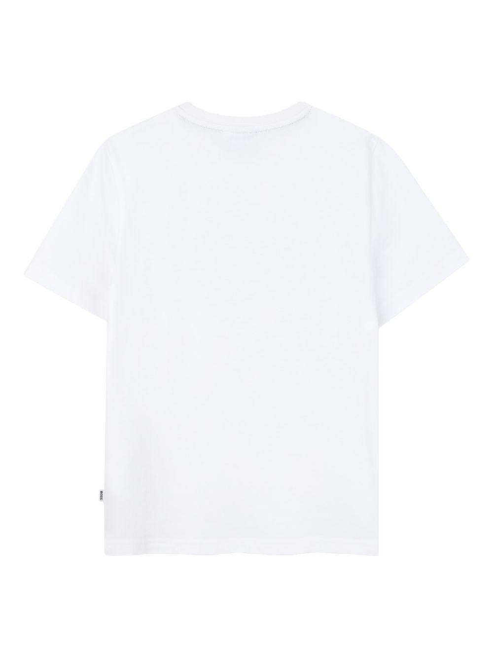 T-shirt per bambino Boss Kids bianco con stampa grafica J52980 10P BOSS KIDS