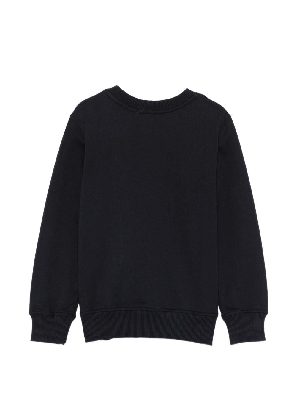 Felpa per bambini Moschino Kids nera con logo sul davanti HUF09XLCA19 60100 MOSCHINO KIDS